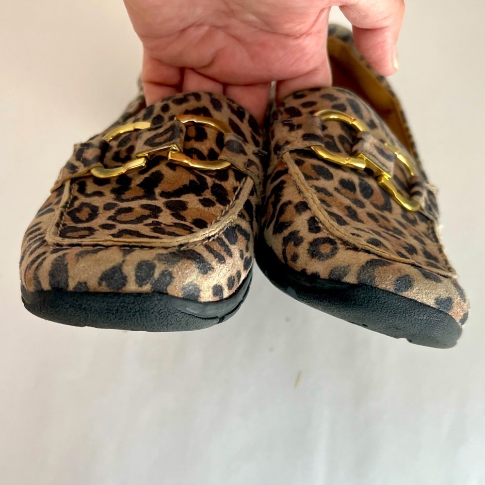 Easy Spirit Leopard-Print Slip-On Loafers with Gold Hardware - Picture 6 of 8